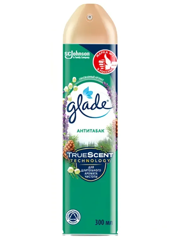 Освежитель воздуха Glade "Антитабак", аэрозольный баллон, 300 мл